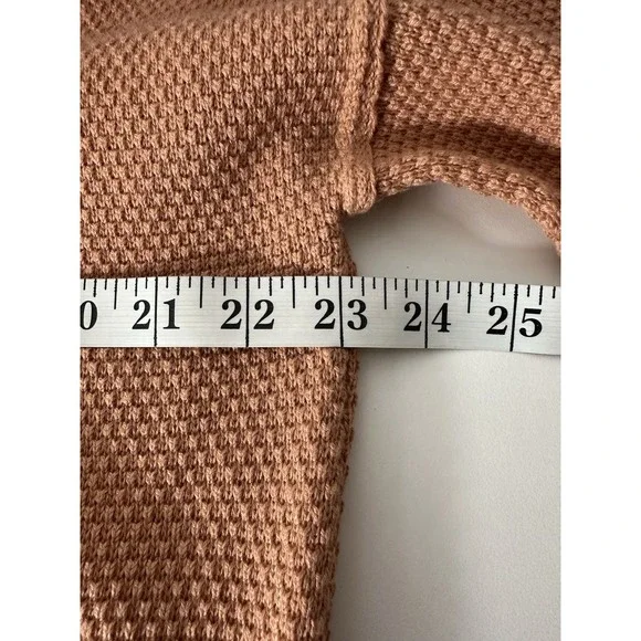 Anthropologie Flat White Crop Cardigan Women's Sweater Waffle One Size - Picture 8 of 9